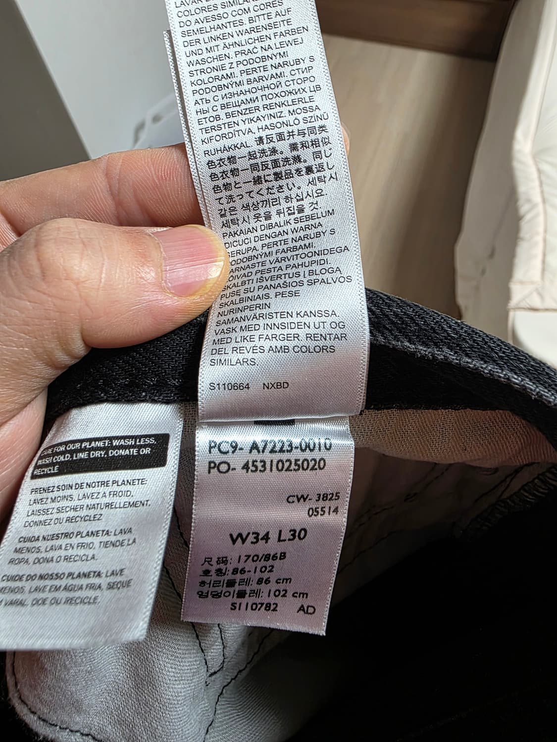 리바이스 555 릴렉스 스트레이트 흑청 34x30 상품이미지4