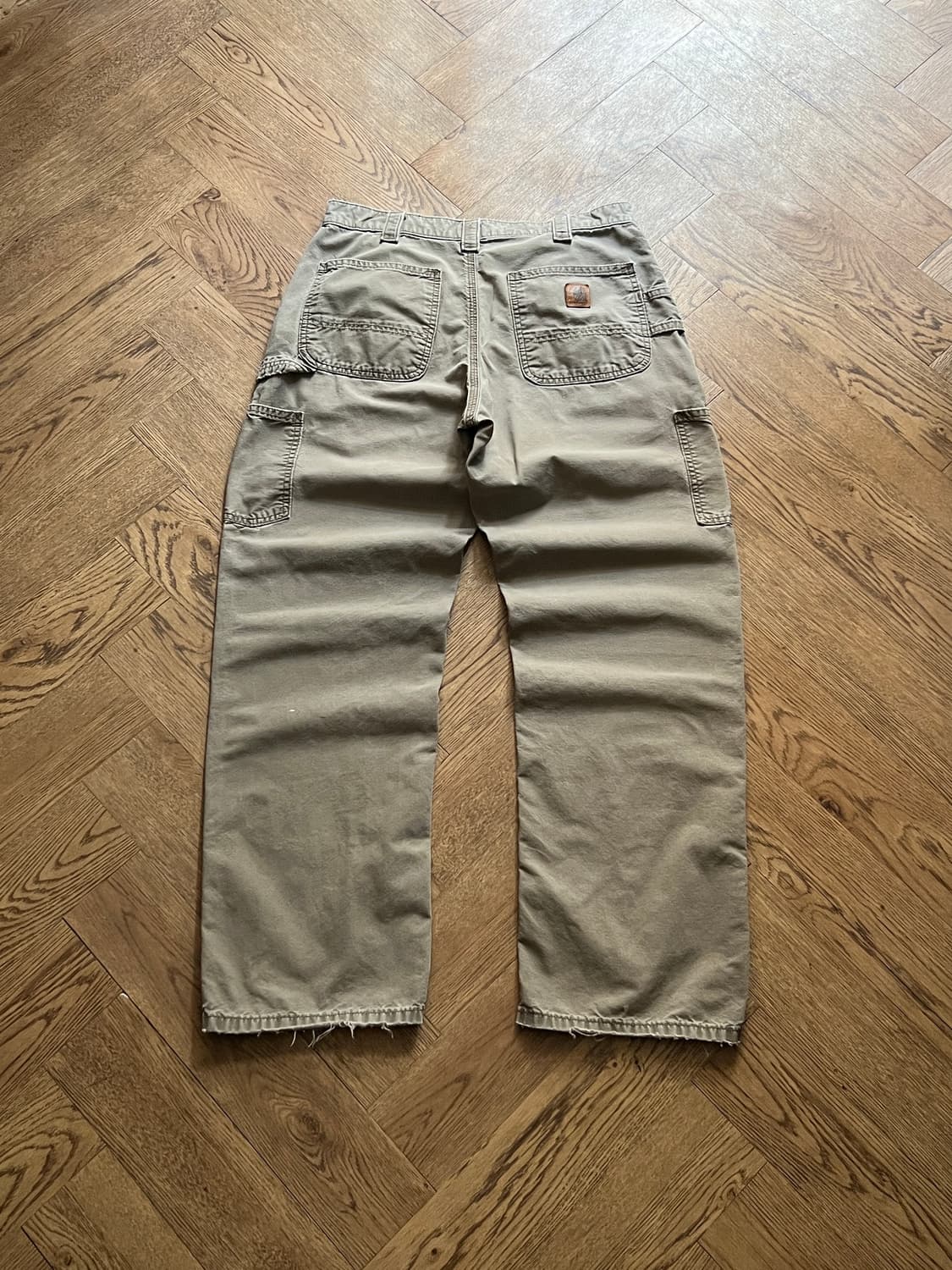 [32]칼하트 USA 빈티지 데미지 라이트브라운 싱글니 카펜터 워크 팬츠 상품이미지1