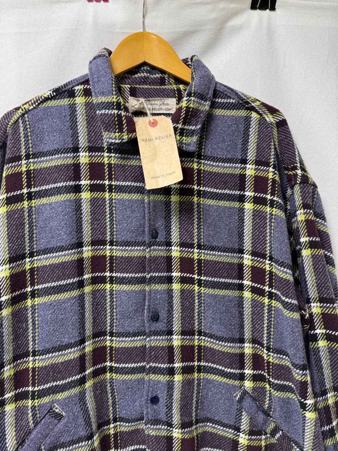 레미릴리프 재즈 체크 와이드 셔츠 XL 상품이미지3