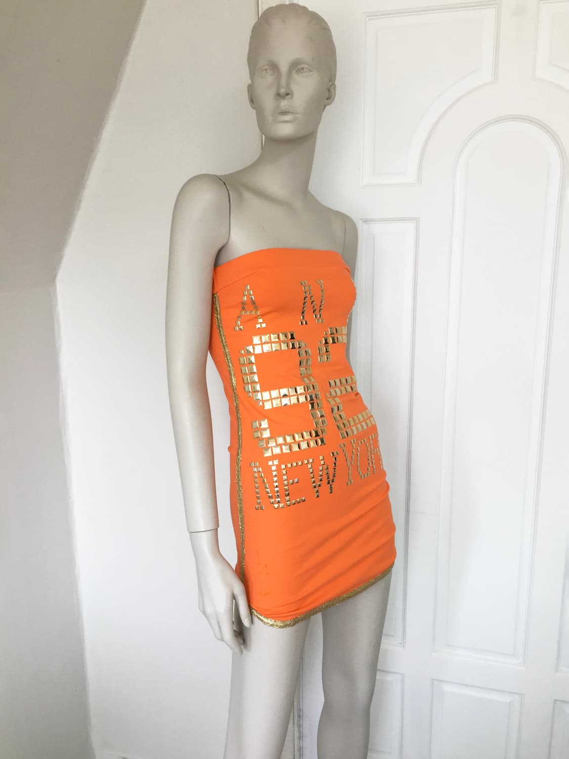 Vivid Orange Sporty Stud Tank Top 상품이미지2