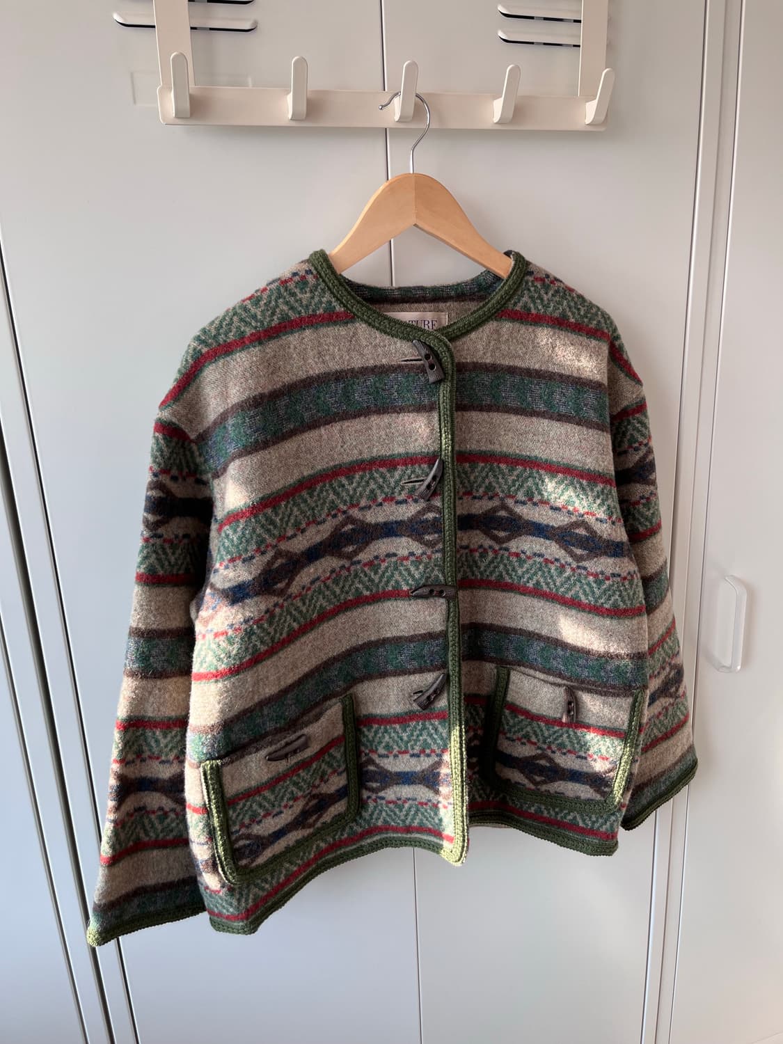 Mature 더플 단추 패턴 울자켓 상품이미지2