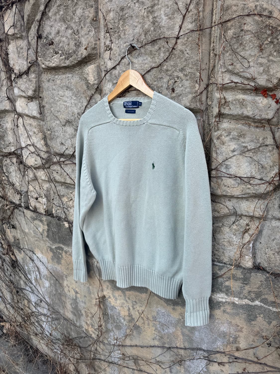 90s 폴로 랄프로렌 빈티지 코튼 레글런 니트 민트 m 상품이미지3