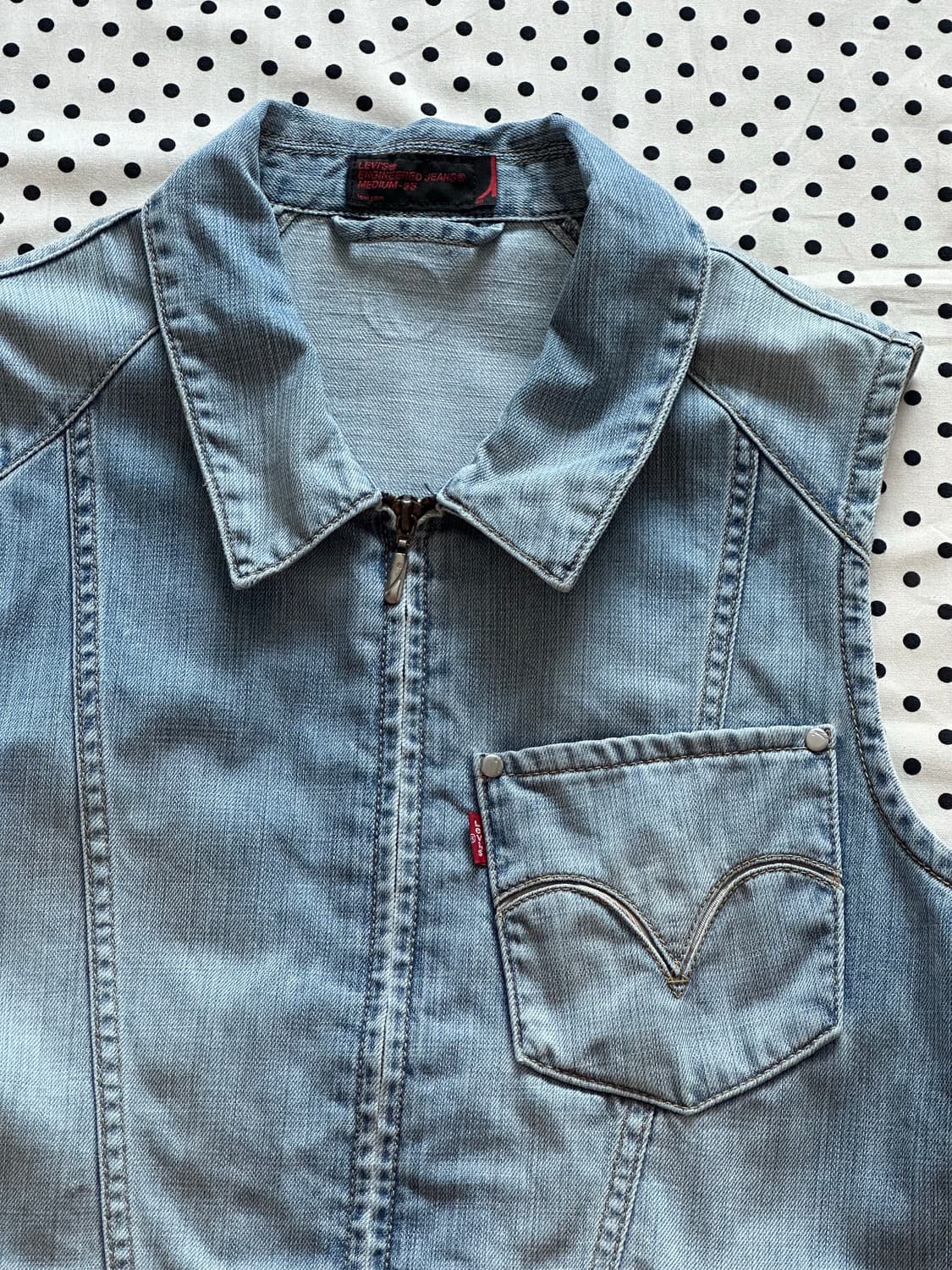 리바이스 00‘s 엔지니어드 진스 데님 집업 베스트 상품이미지2