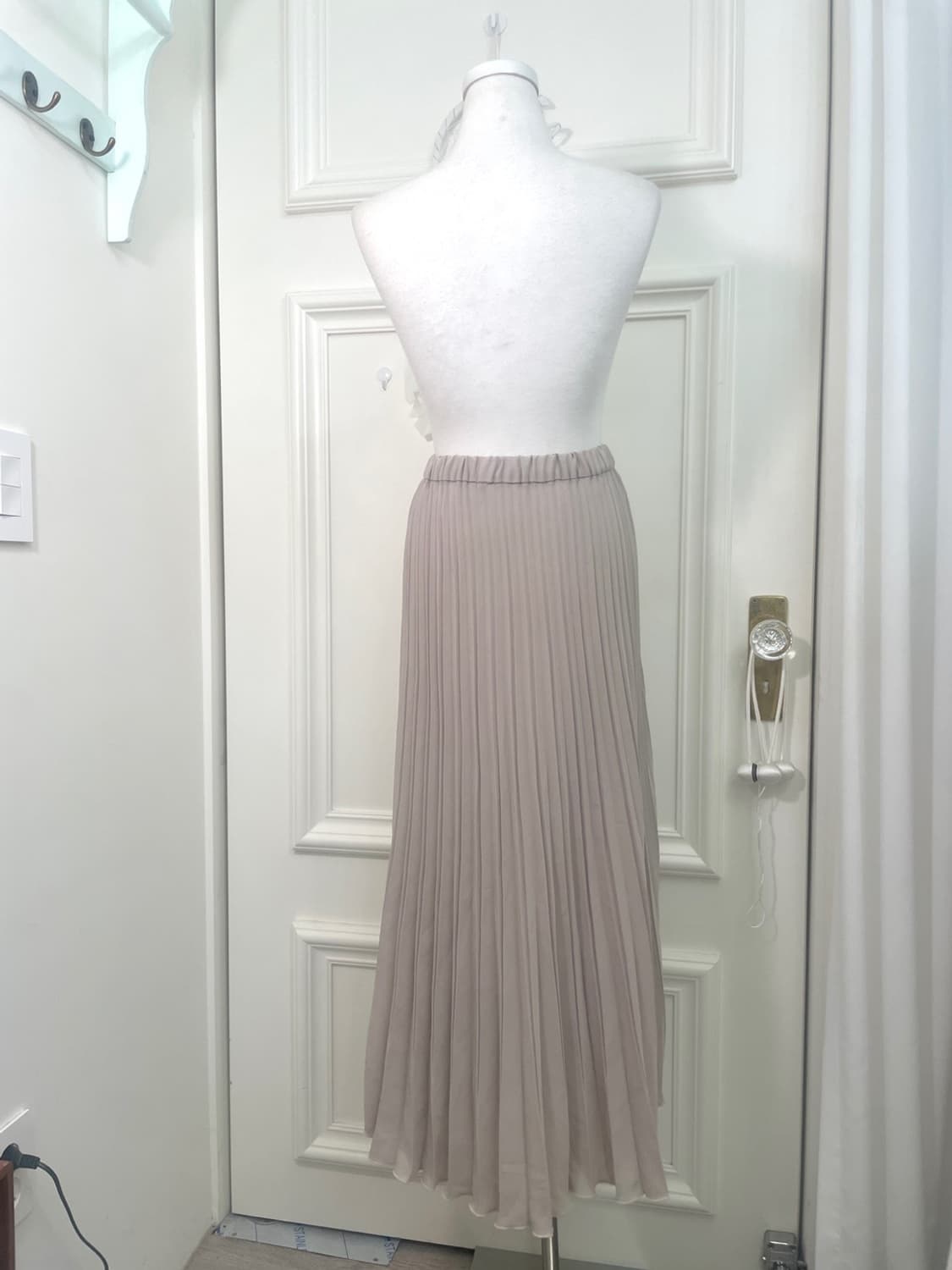 sheer gray chiffon pleats long banding s 상품이미지3