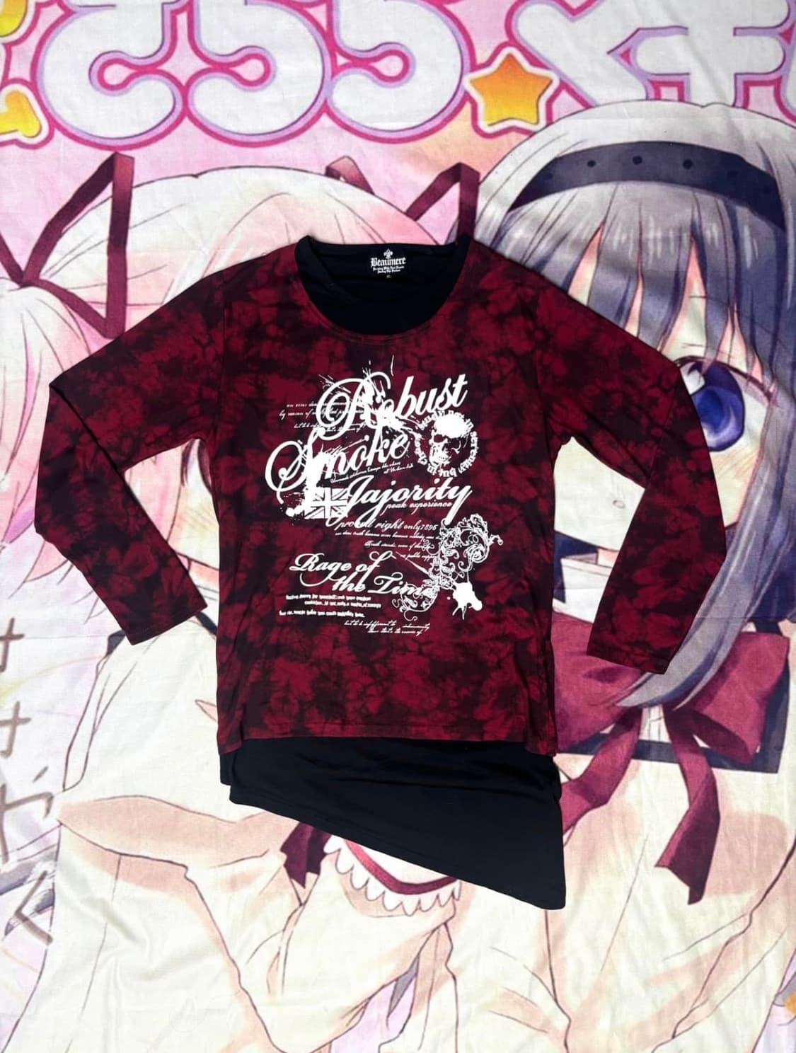 Beaumere 펑크 스컬 비대칭 롱슬리브 상품이미지1