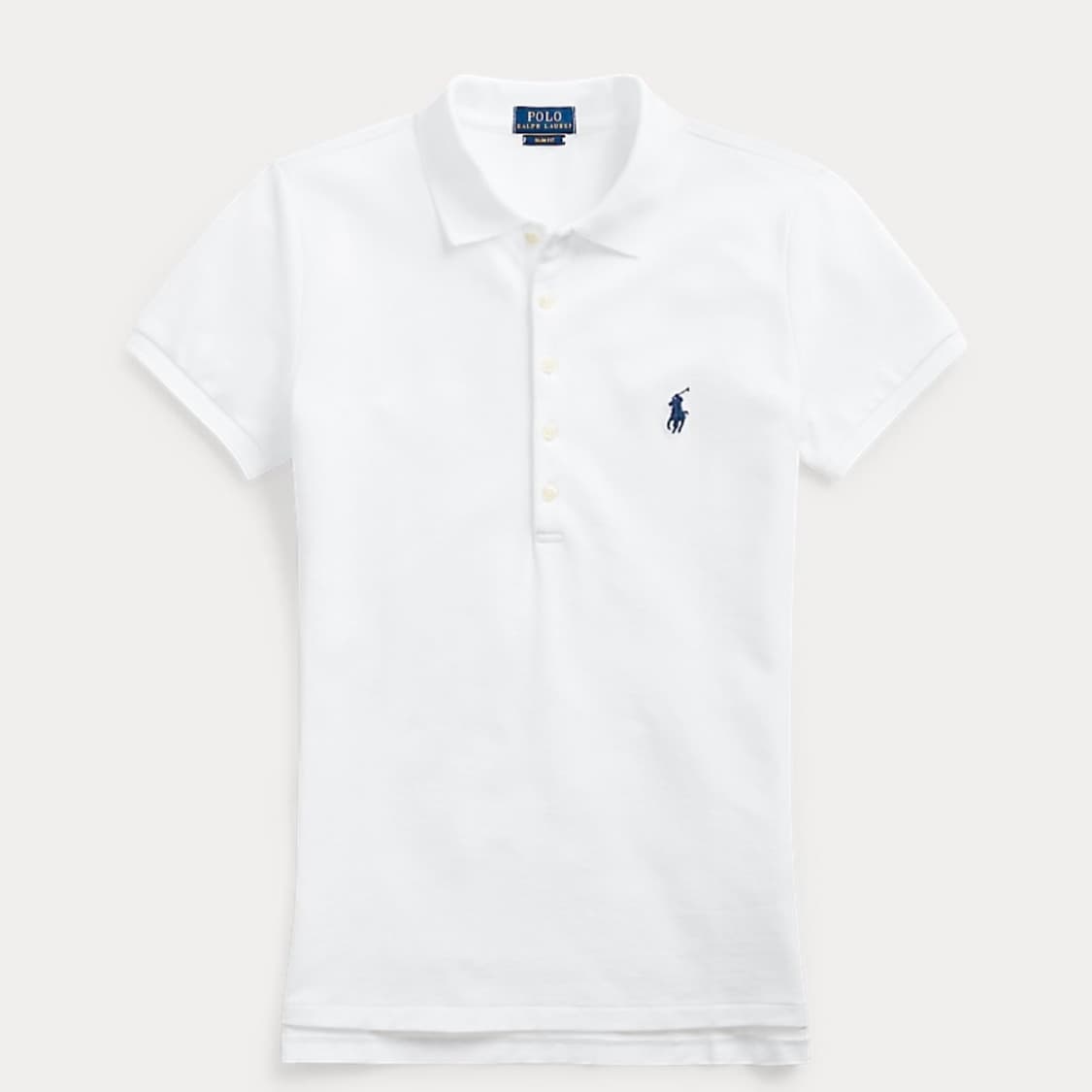 폴로 랄프로렌 카라 반팔 슬림핏 스트레치 셔츠 화이트 XS 상품이미지2
