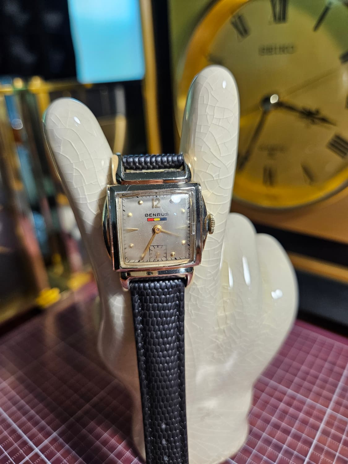 1950s BENRUS 벤러스 빈티지 사각 수동 핸드와인딩 시계 상품이미지1