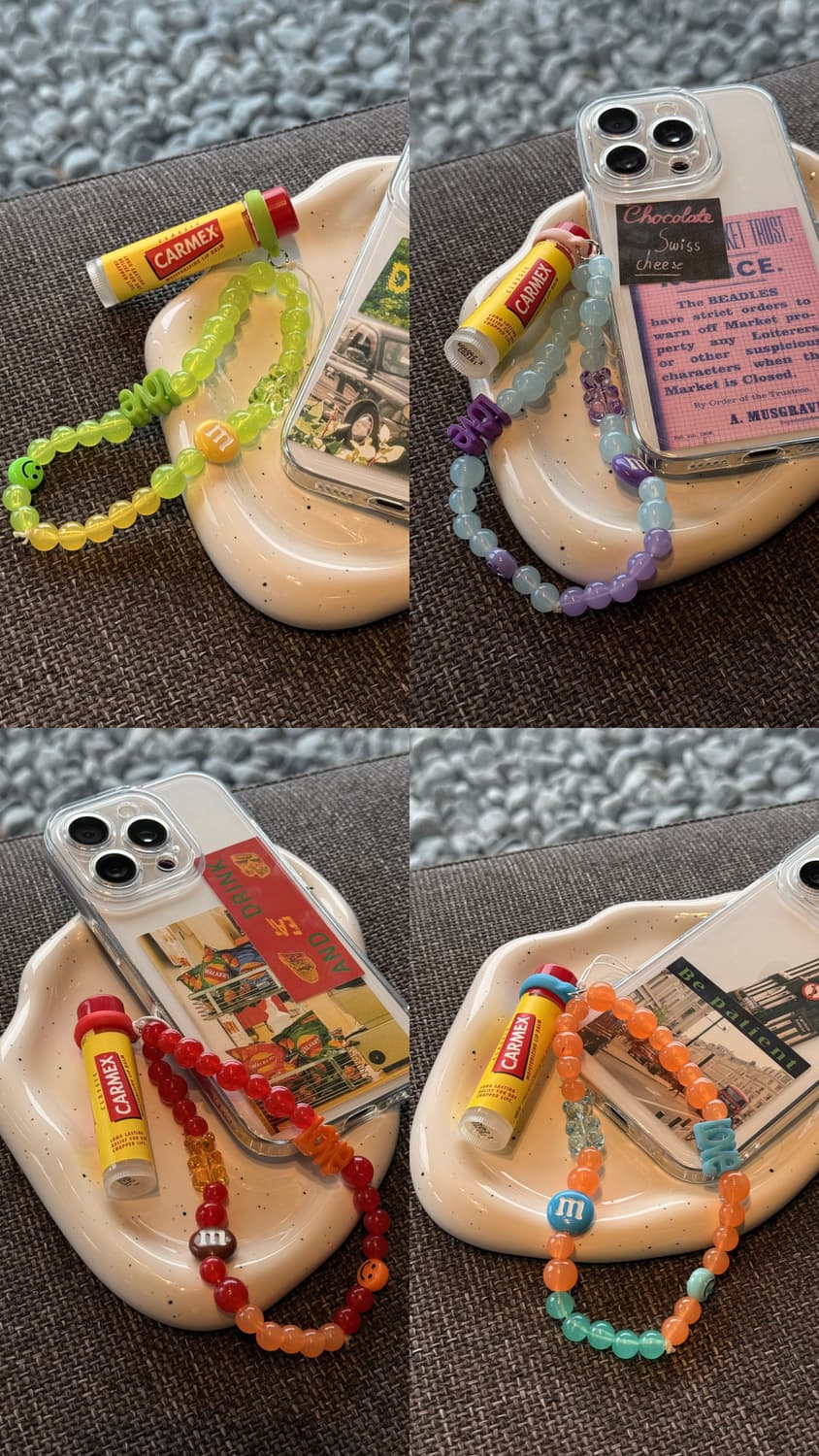 gesumchure 키치 비즈 립밤 키링 💛 (립밤 랜덤 배송) 상품이미지2