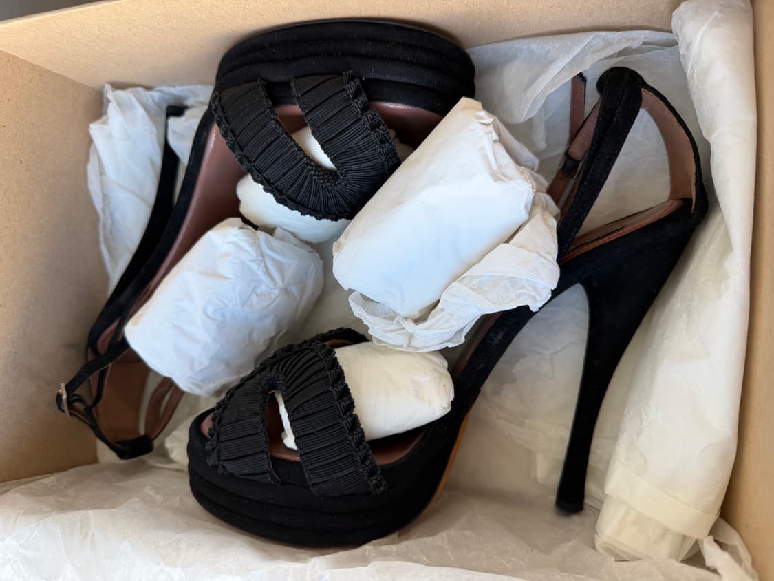 Tabitha simmons  블랙 샌들힐 36.5 (새상품급) 상품이미지2