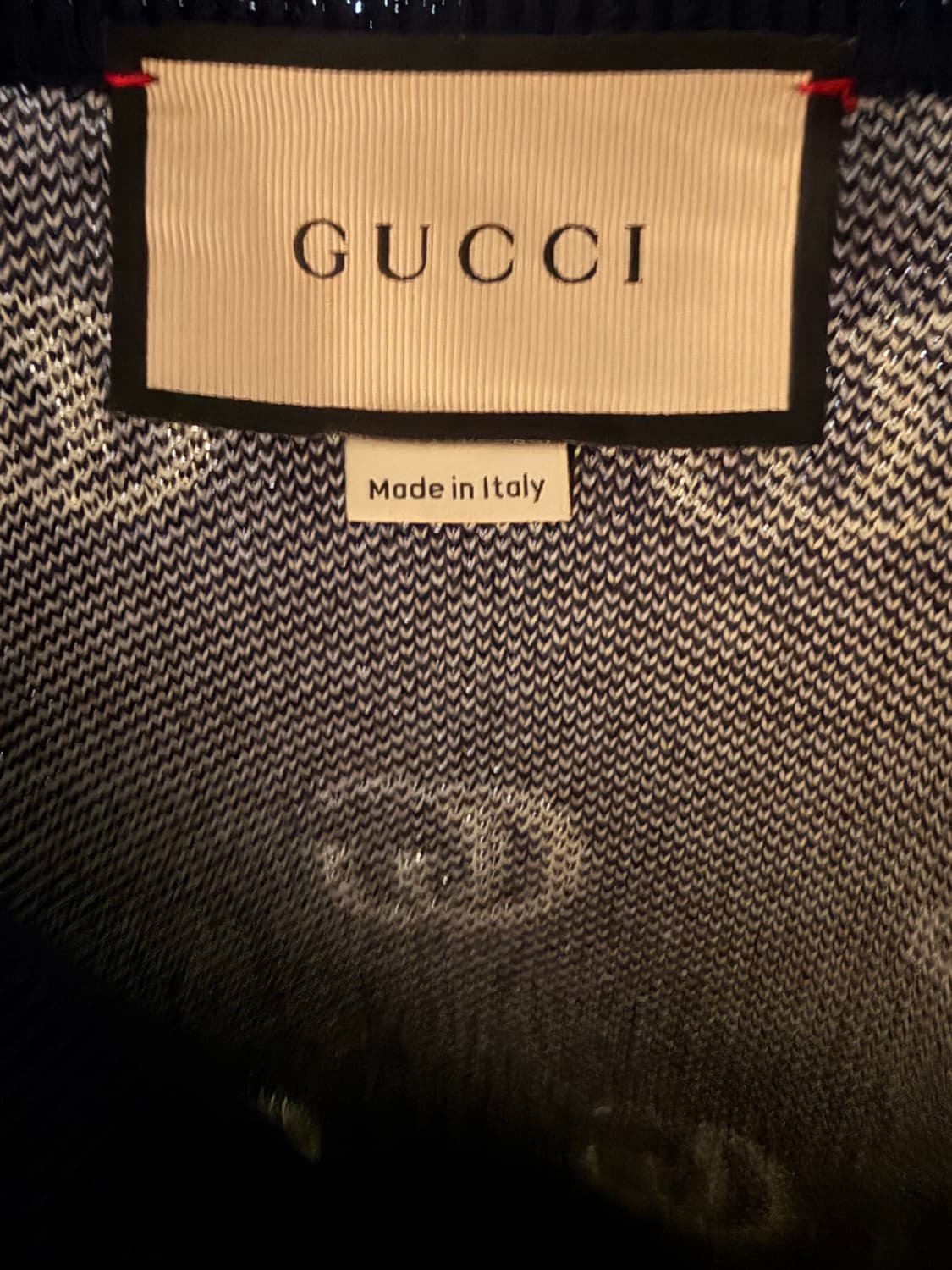 구찌 GG 자카드 금장 전재준 가디건 네이비 L 상품이미지3