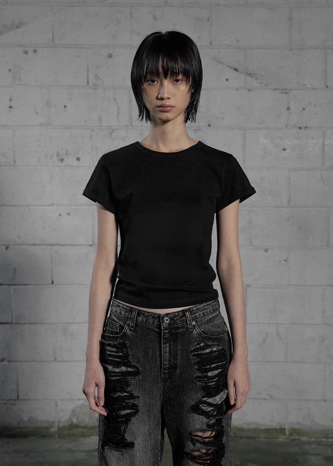 보헤미안서울 베이직 롤업 티셔츠 상품이미지1