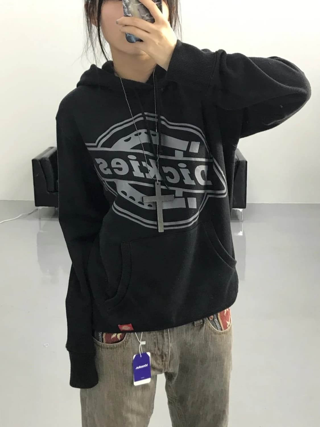 디키즈 프린팅 블랙 후드 상품이미지2