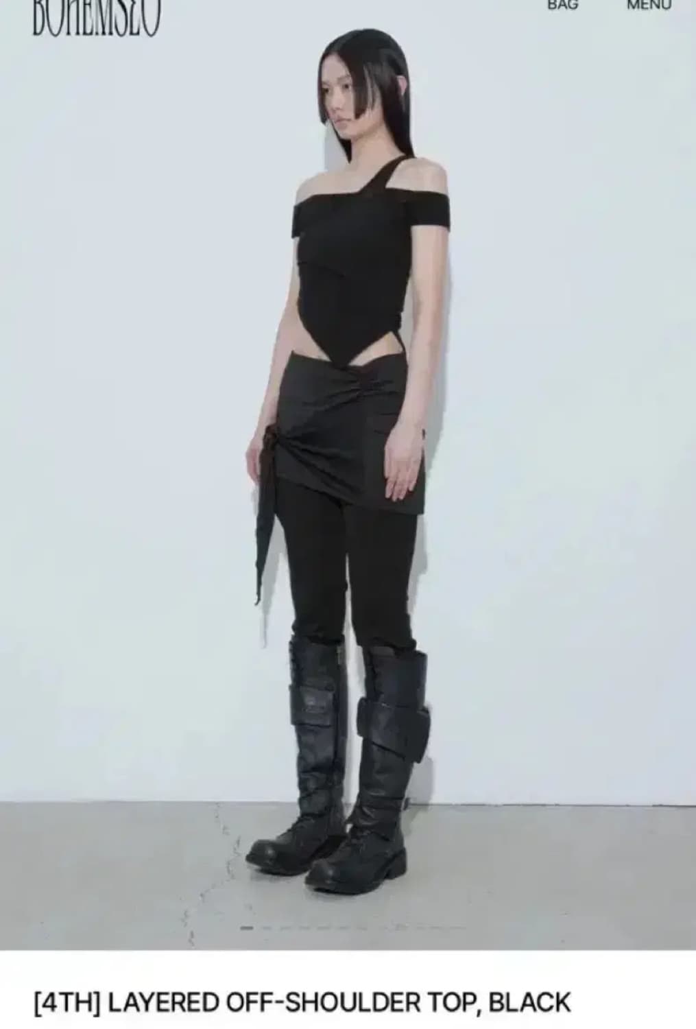 보헤미안서울 새상품 LAYERED OFF-SHOULDER TOP 상품이미지1