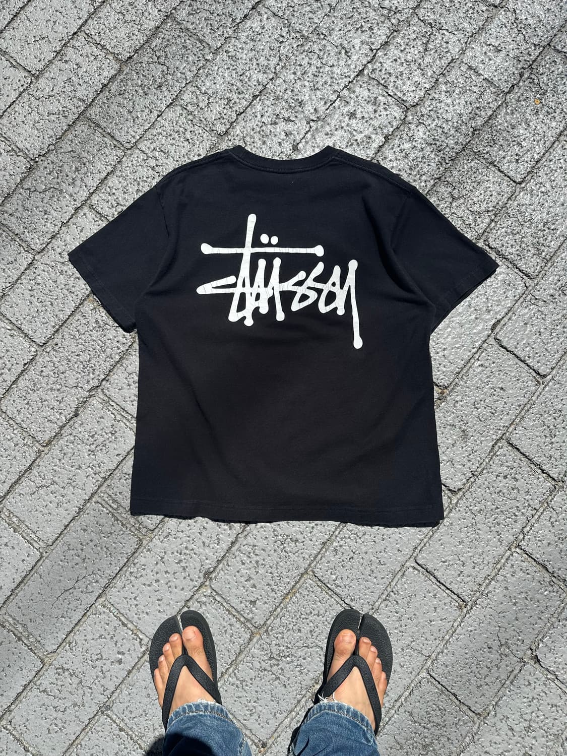 Stussy basic logo back print T-shirt 상품이미지4