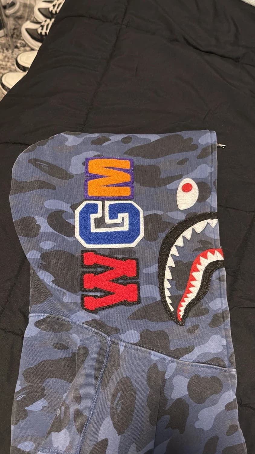 베이프 1st 카모 샤크 후드집업 블루 상품이미지3