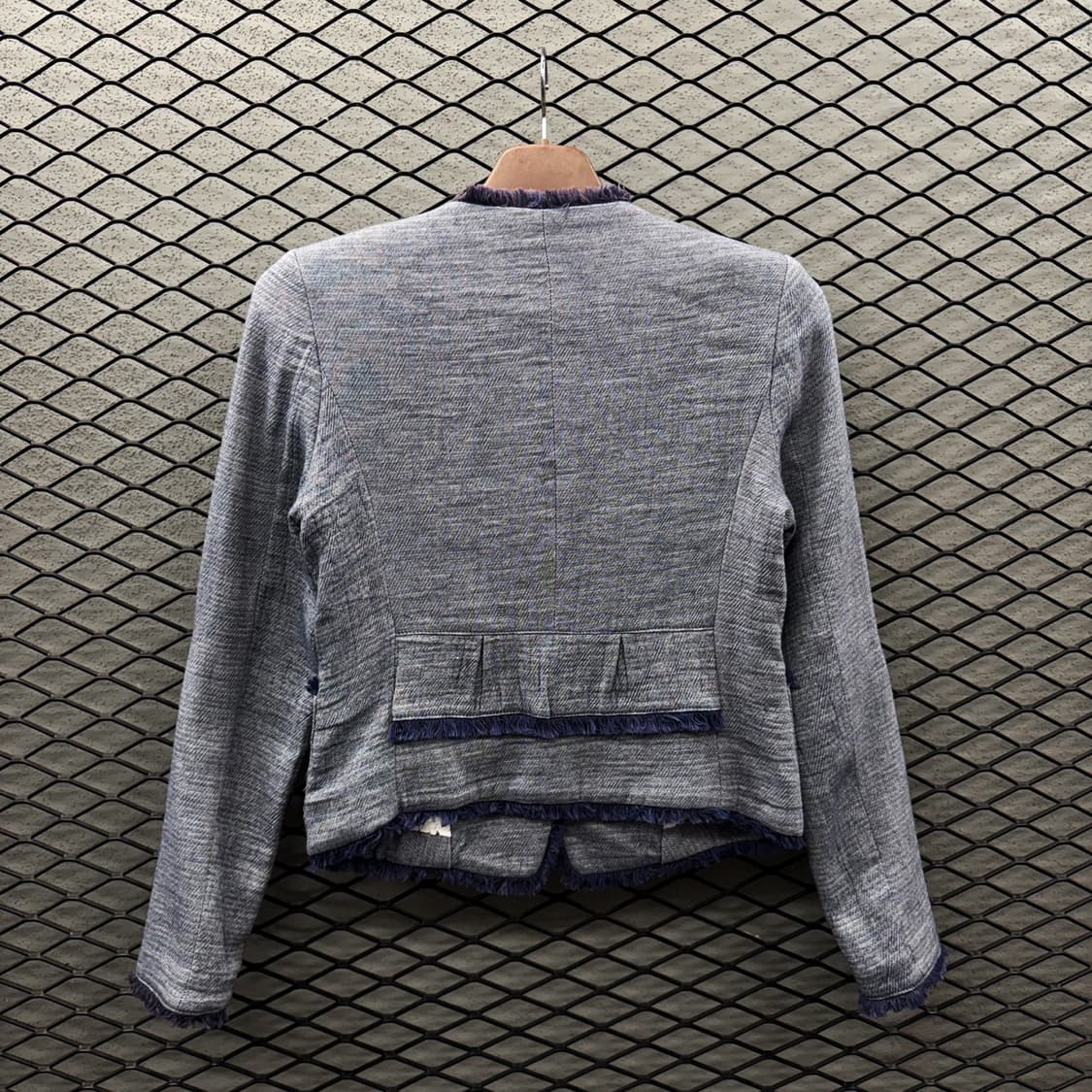 JPN VINTAGE 크롭 트위드자켓 레이스 안감 4포켓 프린지 디테일 상품이미지3