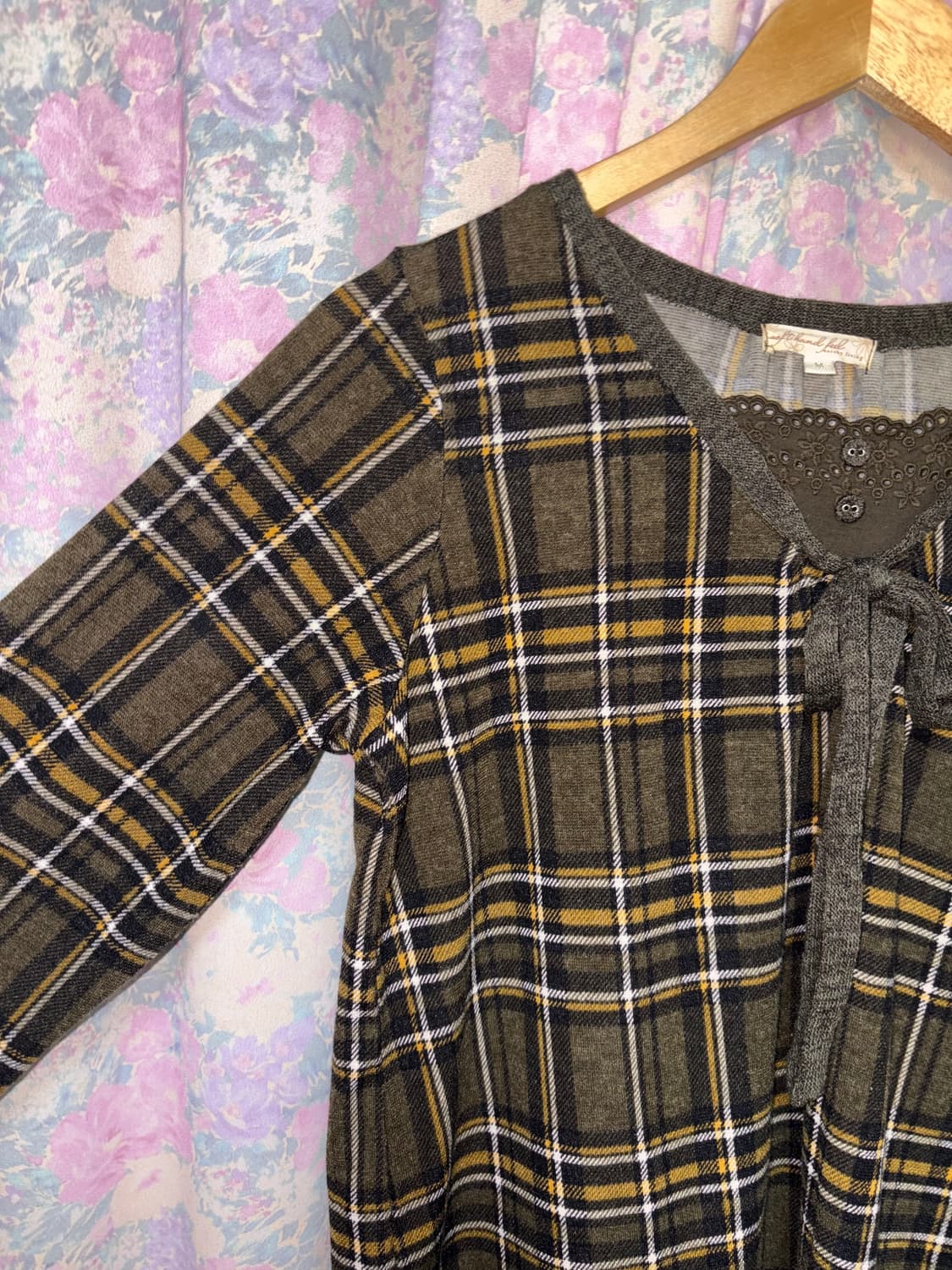 카키 체크 롱 슬리브 상품이미지8