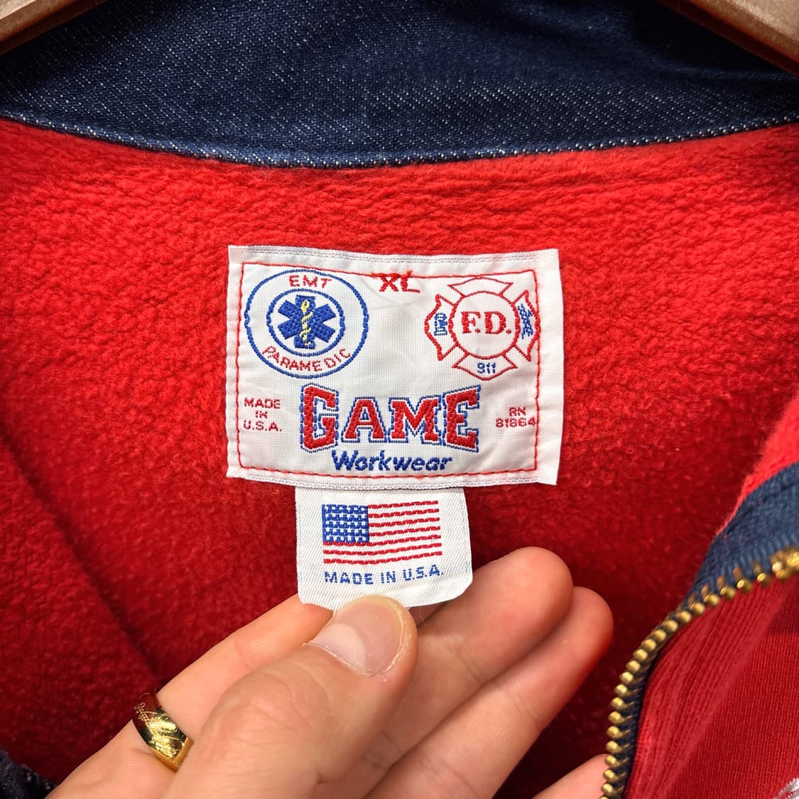 90s 오리지널 USA EMT 디페인더 워크 반집업 스웻셔츠 N1224 상품이미지8