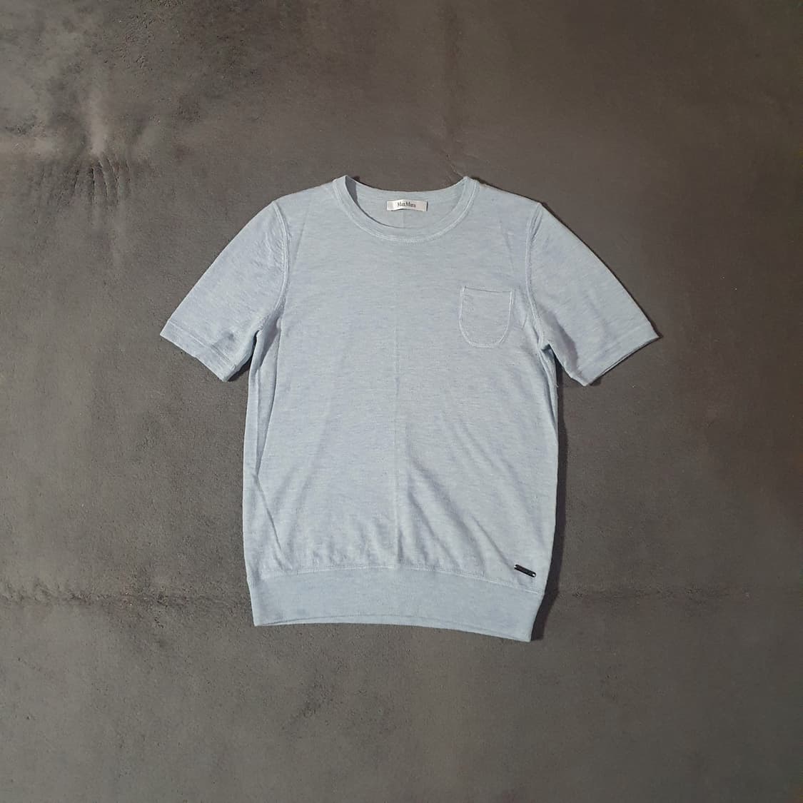 막스마라 울 실크 반팔 니트 M 스카이 상품이미지1