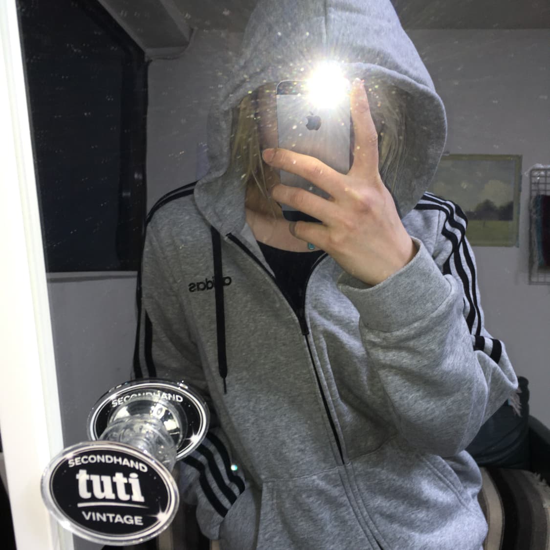 투티/0199 아디다스 회검 스포티 후드집업  상품이미지1