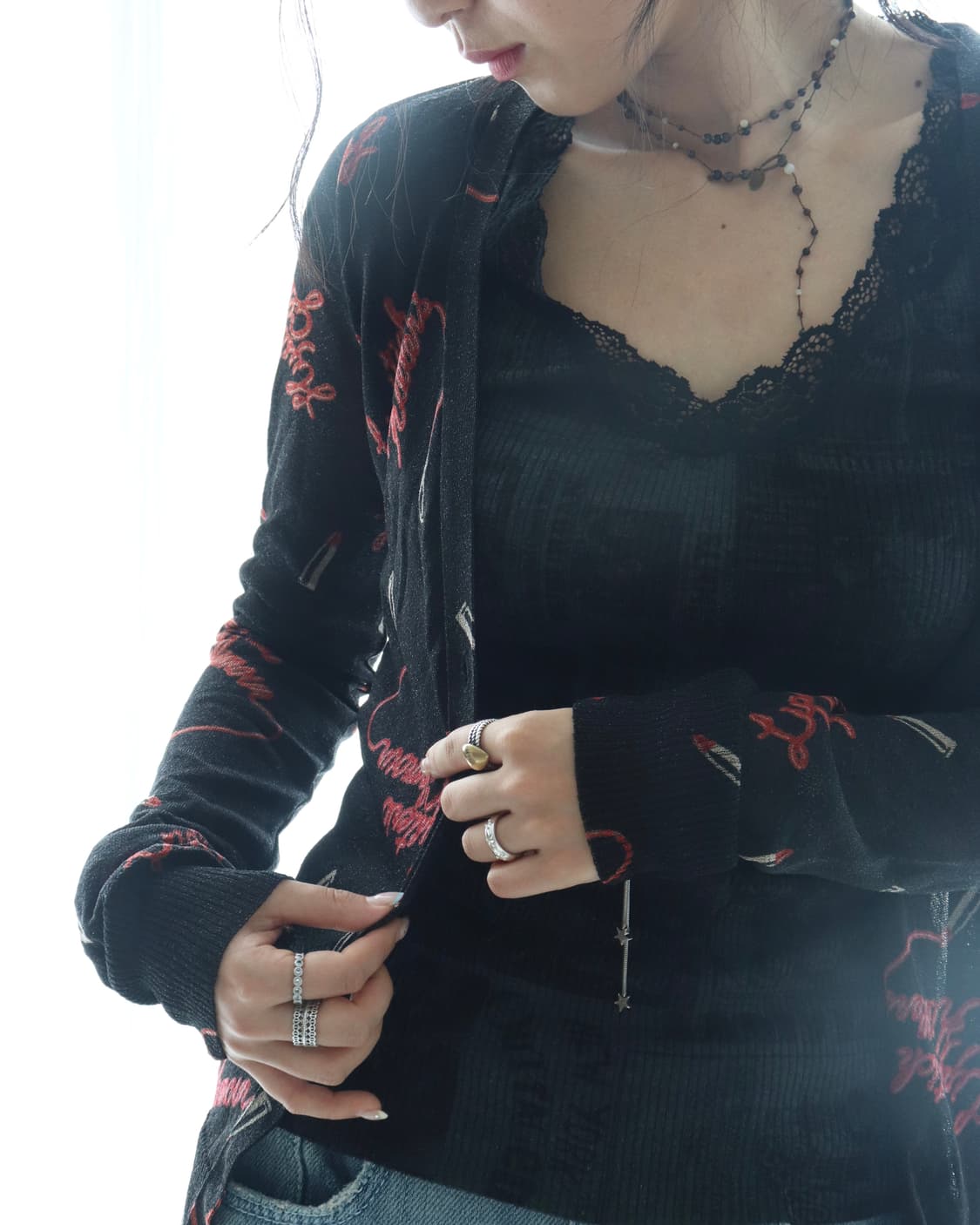 [Hysteric Glamour] Logo Sheer Cardigan 상품이미지6