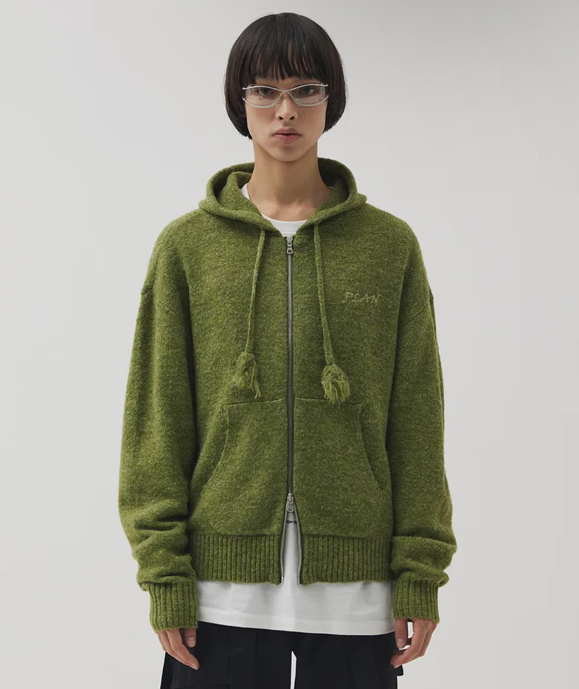 마틴플랜 그린 니트 후드 집업 L 상품이미지1