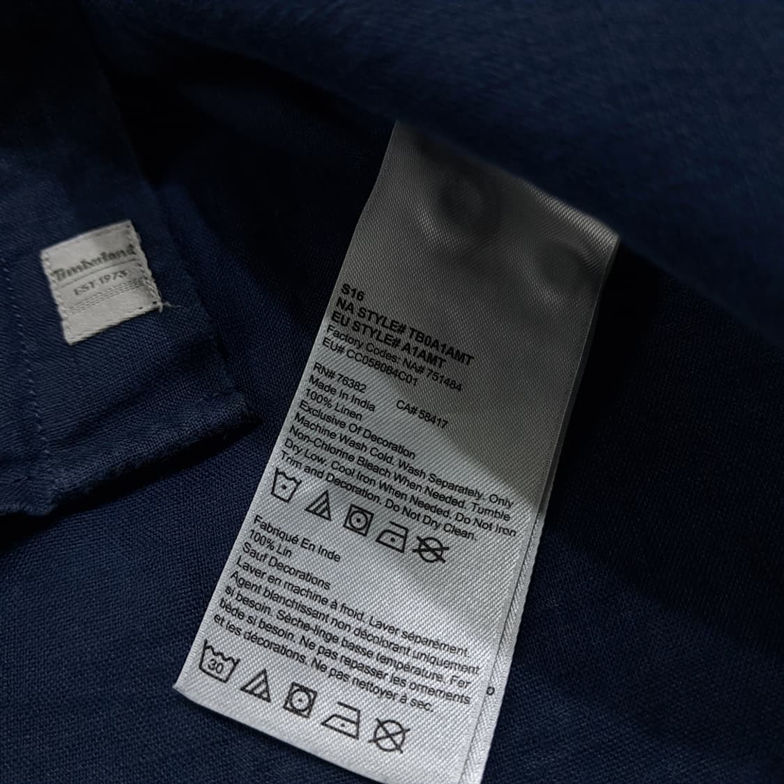 CL712 S 팀버랜드 프리미엄린넨 다크네이비 셔츠 남방 상품이미지8
