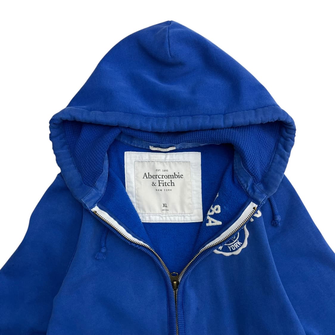 아베크롬비 센터로고 블루 후드집업 XL 상품이미지5