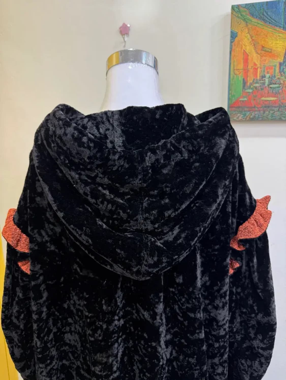 LUCKY CHOUETTE 벨벳 후드 집업 자켓 / 블랙빈티지 상품이미지7