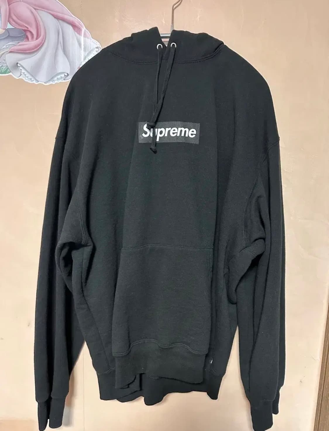 L) 슈프림 서울 박스로고 후드 스웨트셔츠 블랙-23fw 상품이미지3