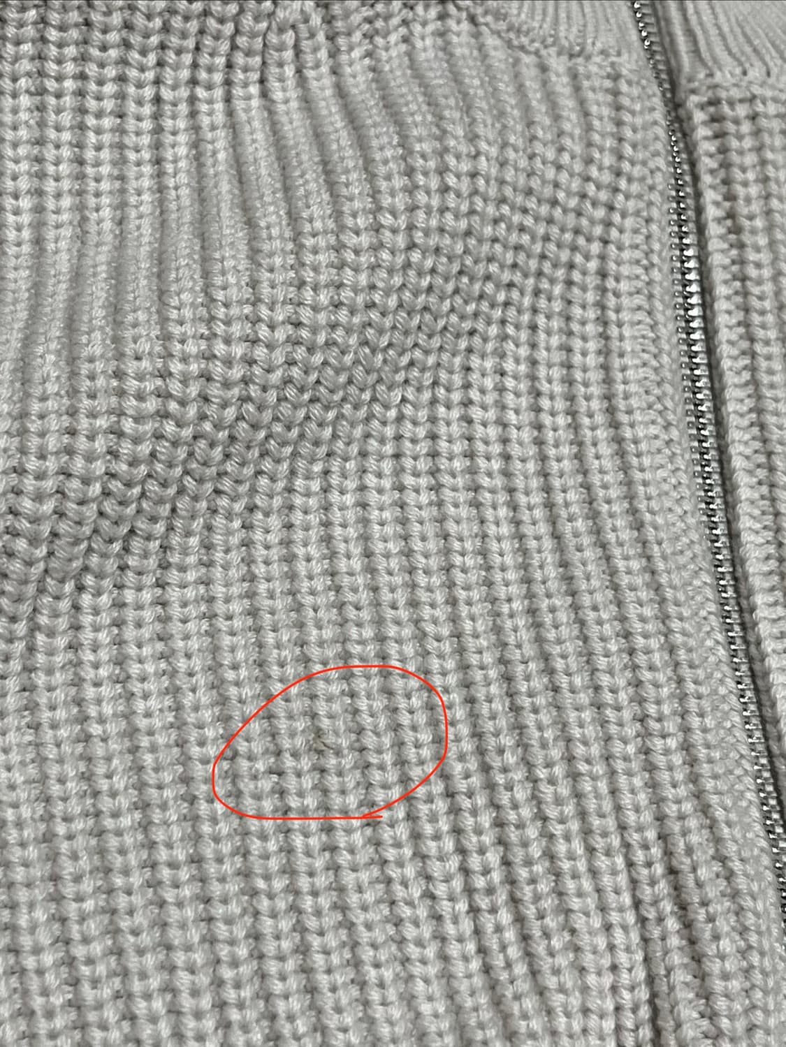 인템포무드 오블리크 라인 메리노 울 풀 집업_아몬드밀크 XL 상품이미지7