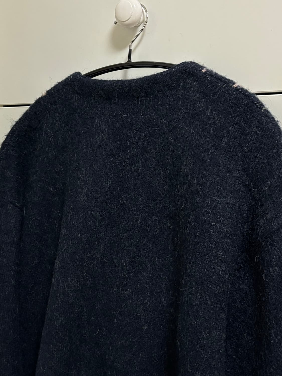 아트이프액츠 아가일 모헤어 니트 가디건 다크 네이비 M사이즈 상품이미지4