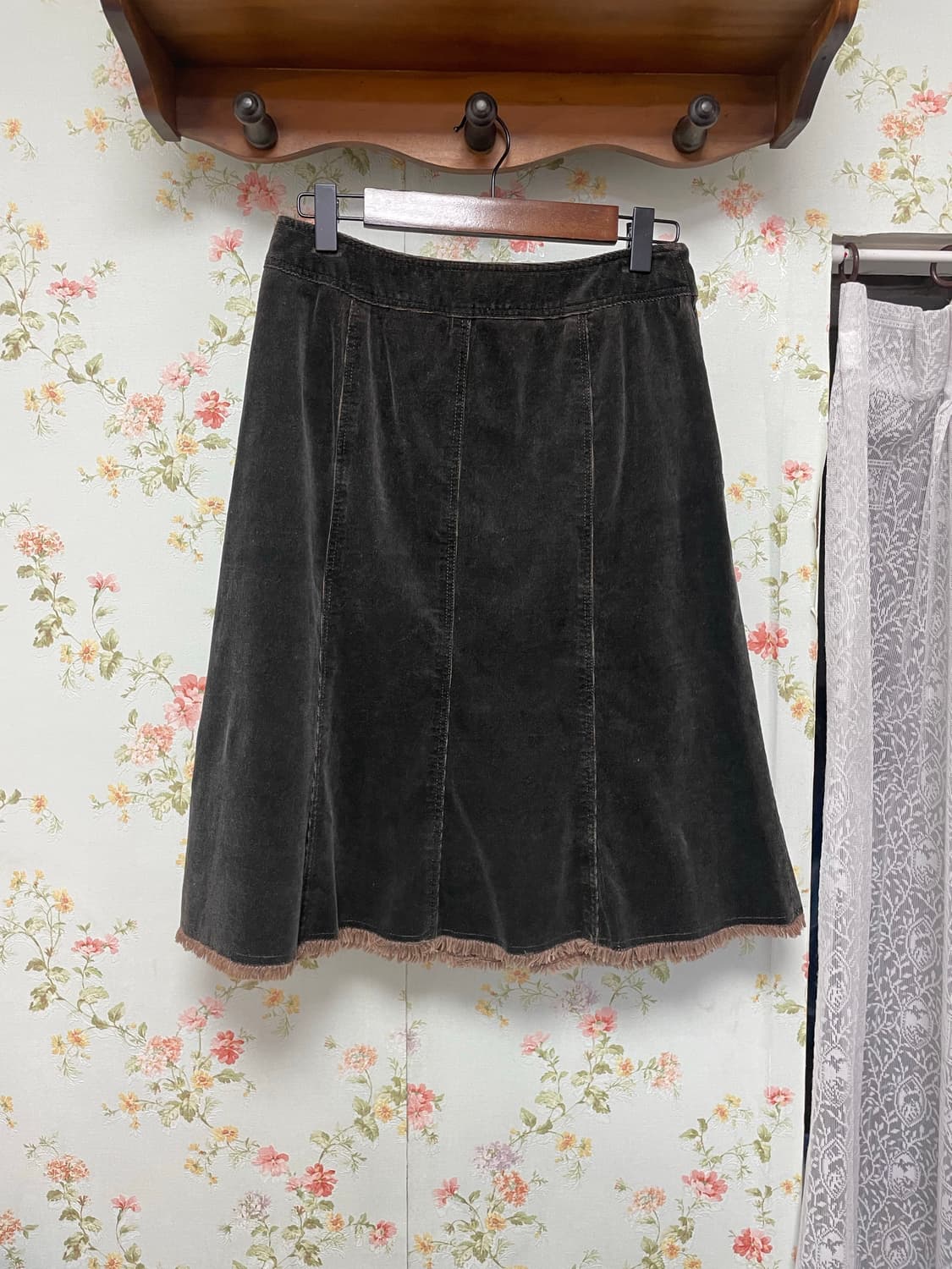 빈티지 브라운 미디스커트 상품이미지1