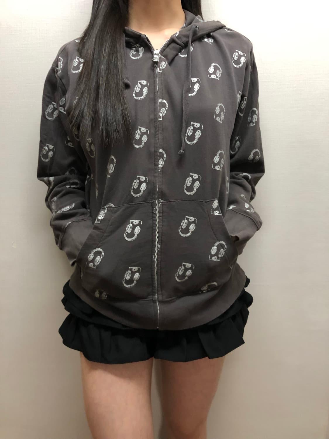 빈티지 그레이 펑크 후드집업 상품이미지2