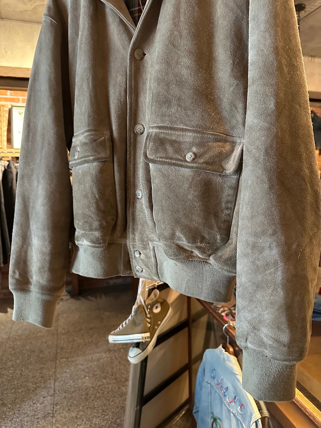 90s 빈티지 폴로 랄프로렌 A-1 스웨이드 레더 자켓 상품이미지4