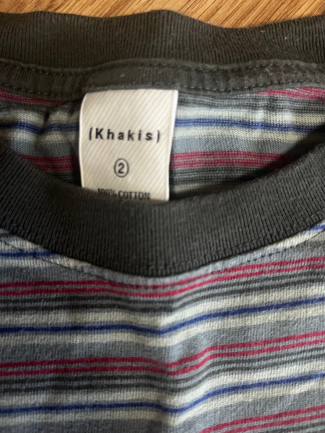Khakis Border S/S Tee Sage 2size 상품이미지1