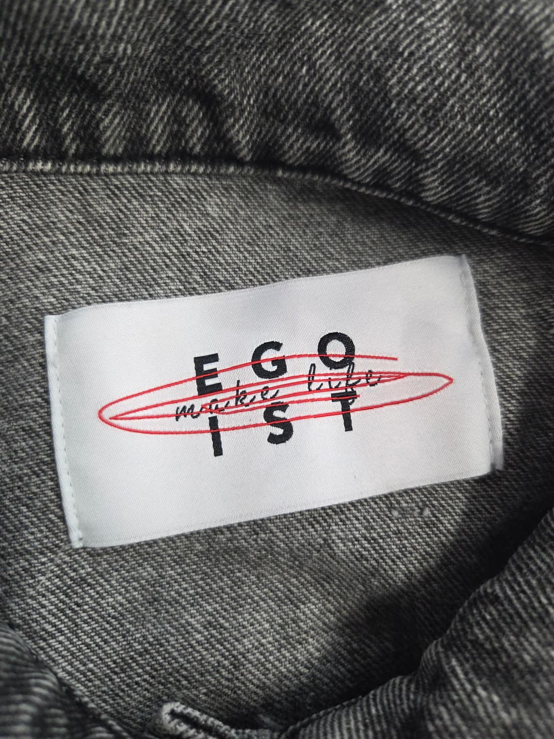 에고이스트(EGOIST) 백 레터링 크롭 데님 자켓 상품이미지5