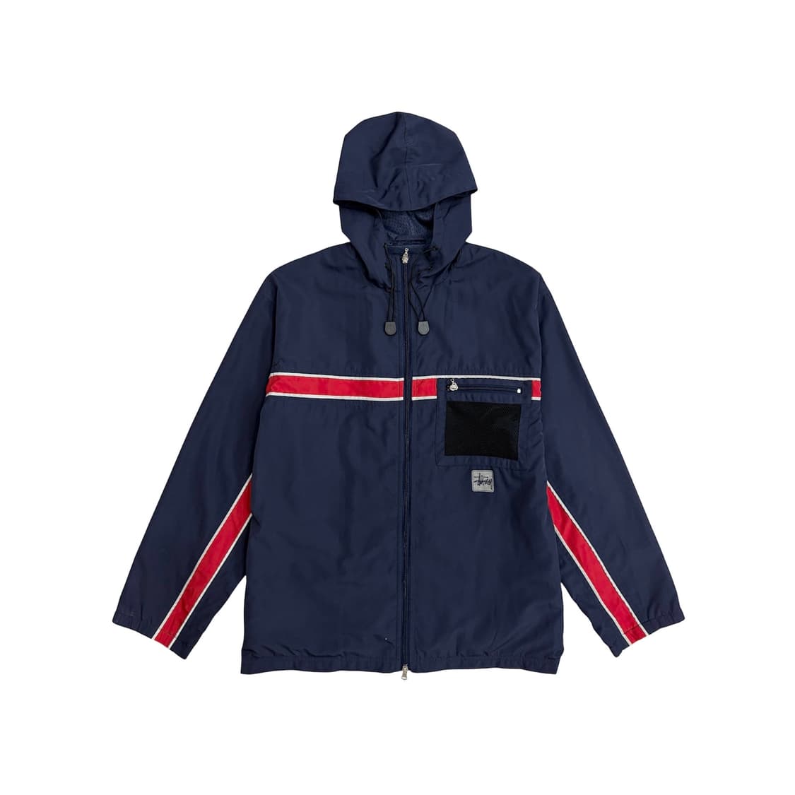 스투시 스포츠 90s 올드스쿨 네이비 바람막이 후드집업 자켓 (L) 상품이미지1