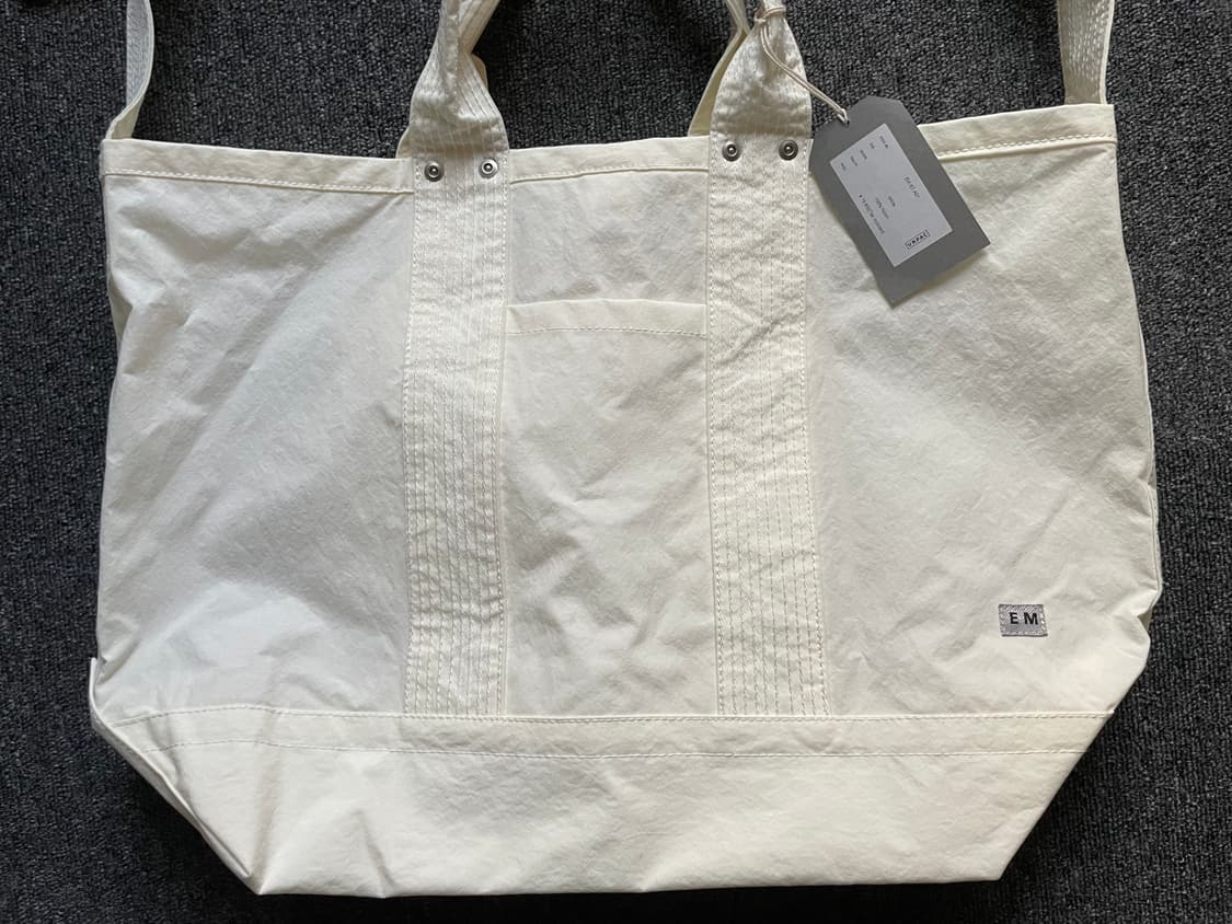 엔즈앤드민즈 2웨이 토트백 나일론 화이트 미사용품 상품이미지2