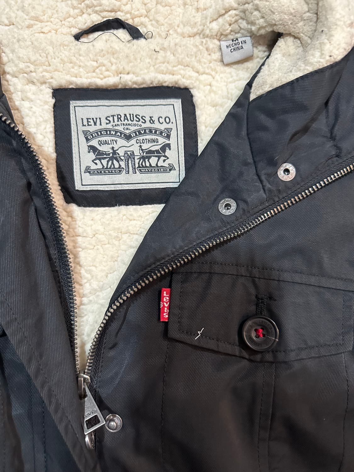 리바이스 후드 야상 점퍼 블랙 M 상품이미지2