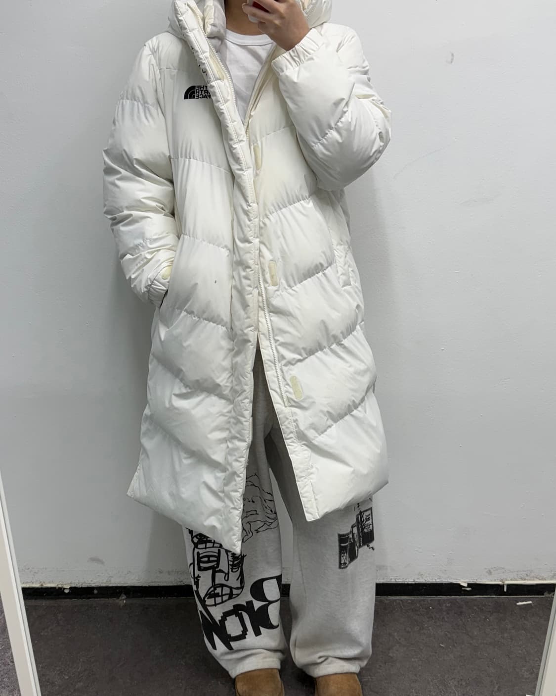 [L] 노스페이스 화이트 롱패딩 상품이미지2