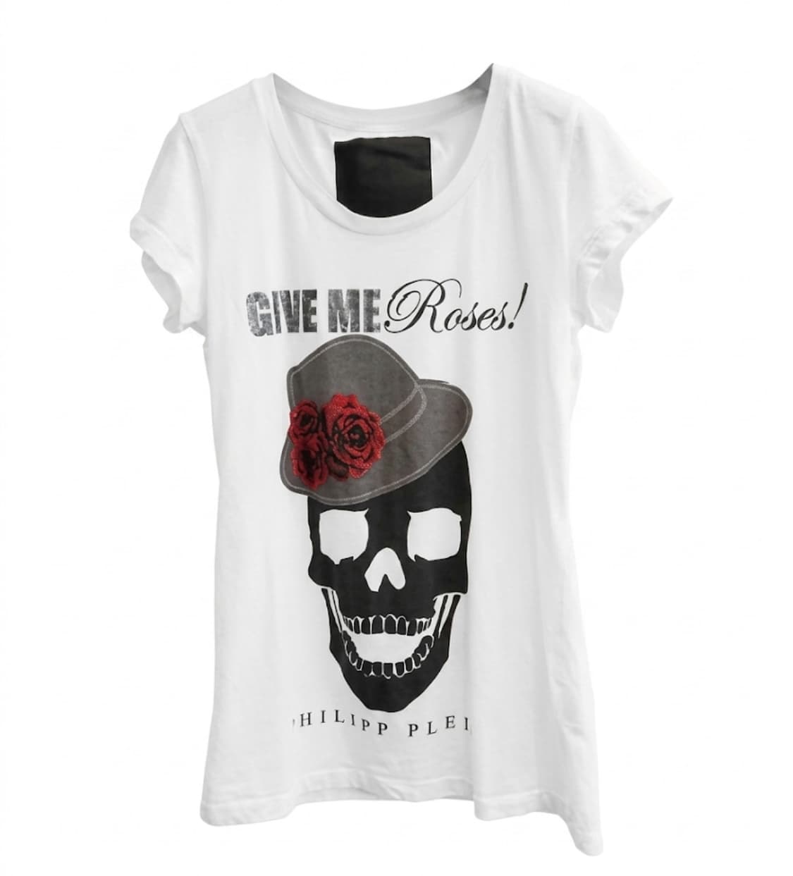 Philipp plein 필립플레인 화이트 스컬 로즈 반팔 티셔츠 상품이미지1