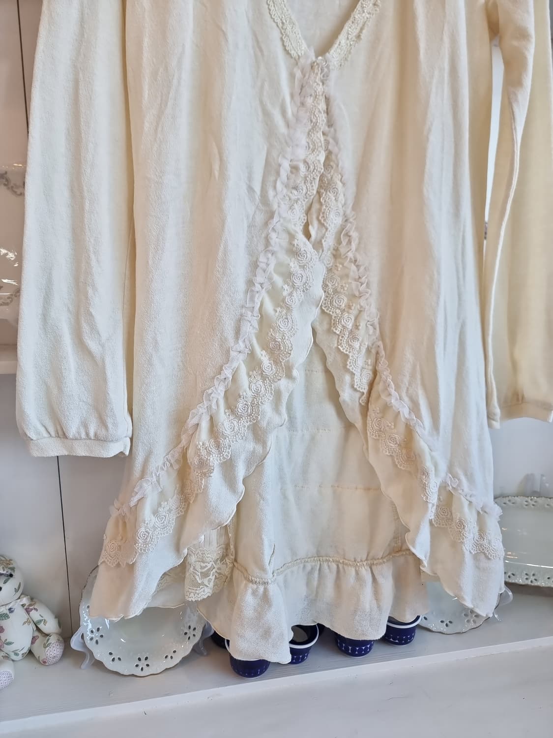 axes femme 레이스 롱 가디건 아이보리 상품이미지4