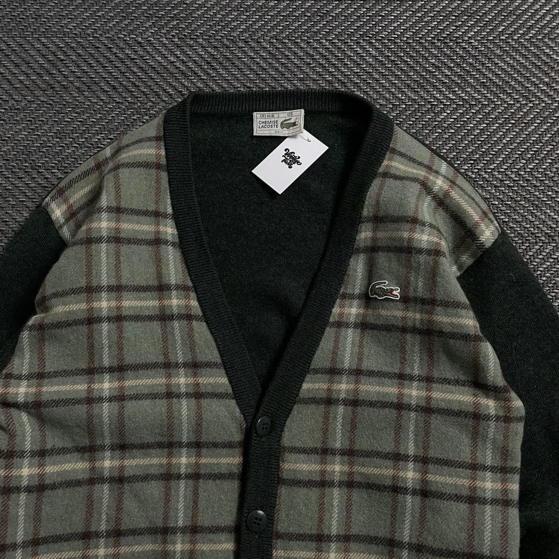 라코스테 아카이브 울 혼방 빈티지 체크 가디건 o 4098 상품이미지4