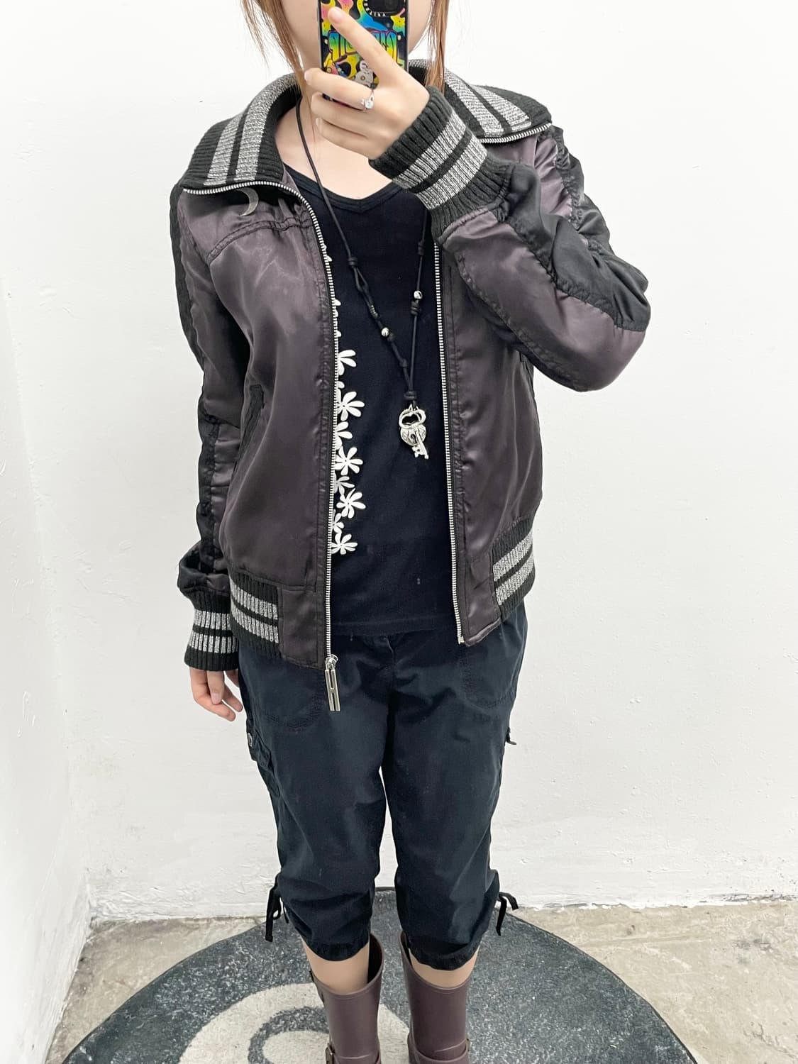 히스테릭글래머 히스걸 자수 새틴 집업*레어 상품이미지6