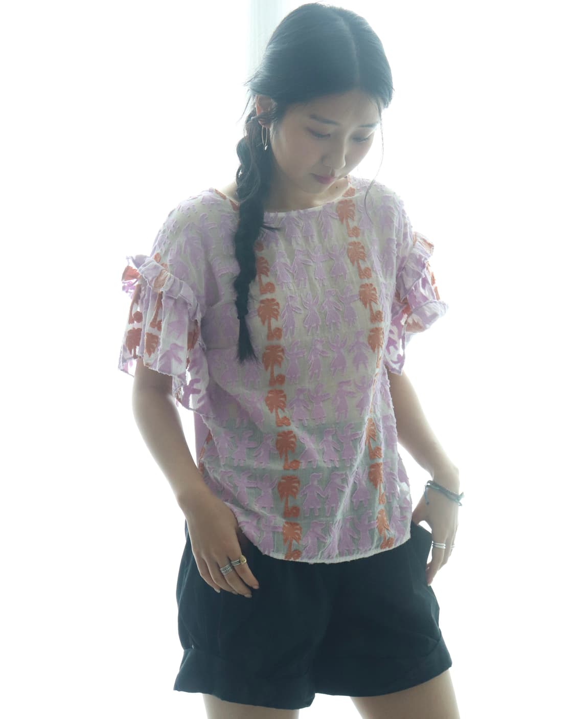 [Tsumori Chisato] Palm Tree Frill Blouse 상품이미지1