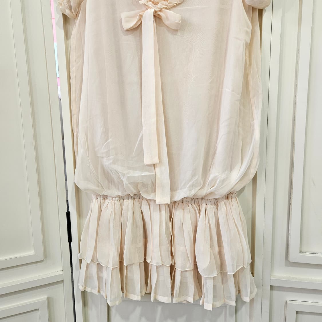 쉬폰 프릴 리본 원피스 상품이미지4