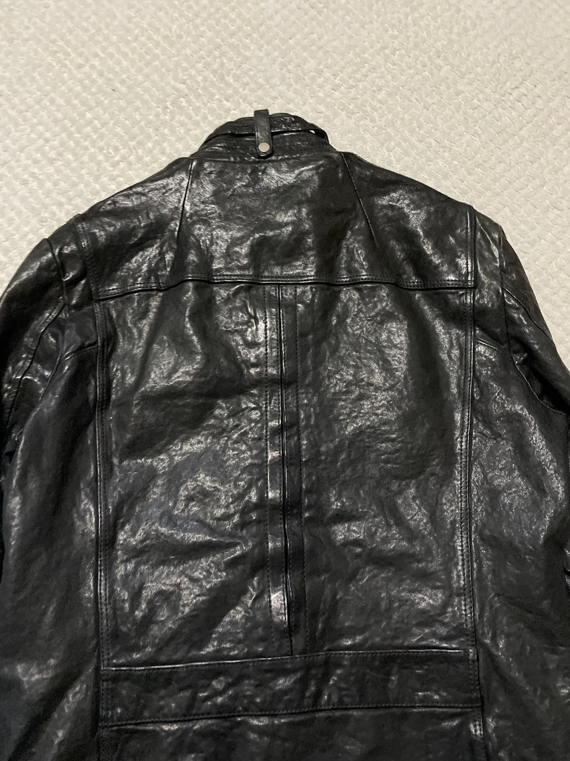 T.I FOR MEN 웨스턴 무드 램스킨 양가죽 절개 포켓 레더 자켓 상품이미지5