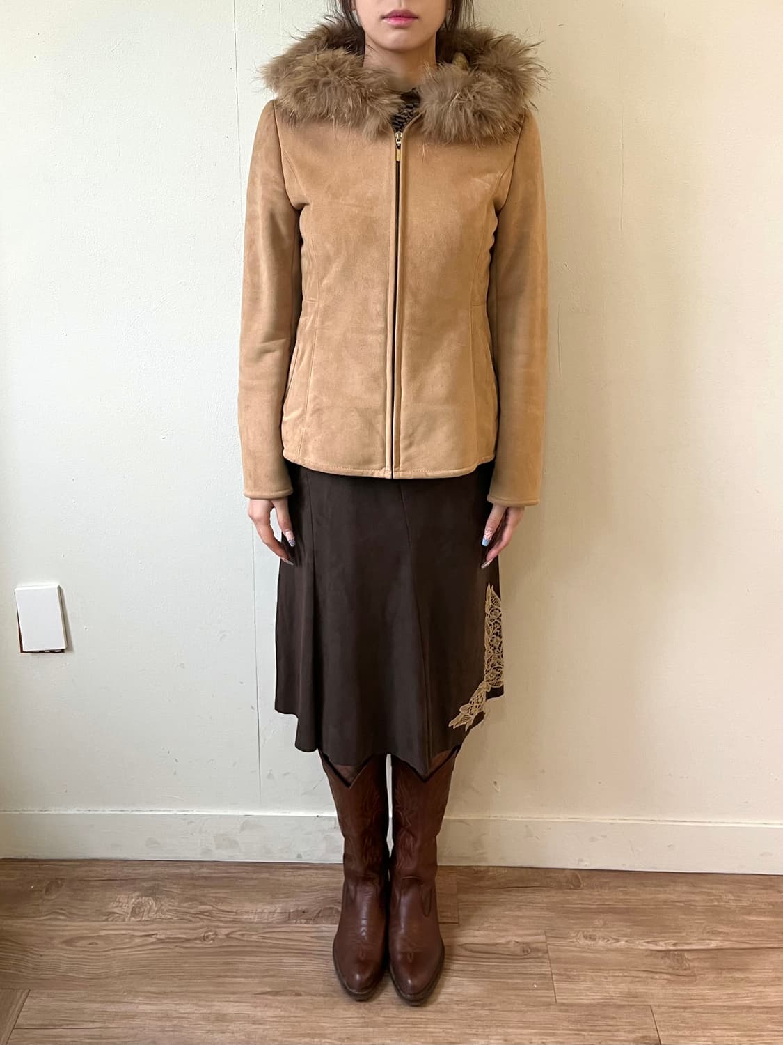 LINE 머스타드 무스탕 퍼 자켓 상품이미지8