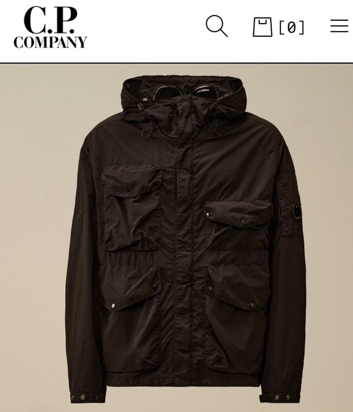 씨피컴퍼니 FLATT NYLON GOGGLE JACKET 블랙 판매합니다 상품이미지1